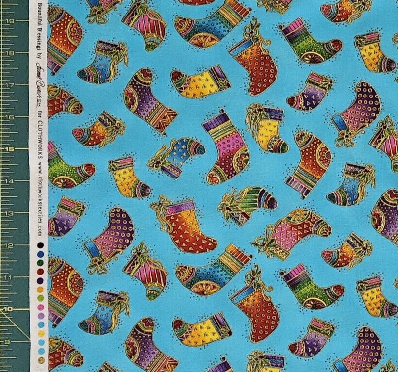 Laurel Burch Navidad Tela Bendiciones TELAS TELAS Edredones Algodón Escaso Media Yarda Foto 2 de 3