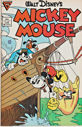 WALT DISNEY'S MICKEY MOUSE #227 PIRATE SHIP COVER GLADSTONE 1987 NICE!!!