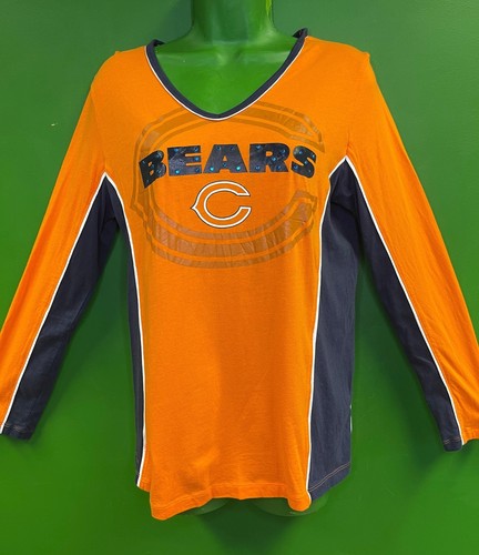 NFL Chicago Bears V-neck L/S Blingy T-Shirt Women's Large - Picture 3 of 6