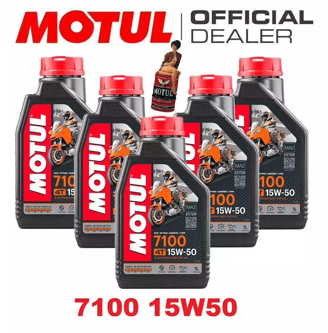 5 L MOTUL 7100 15W50 MA2 100 Synthetic Engine Oil 4T Moto Quad Atv Scooter