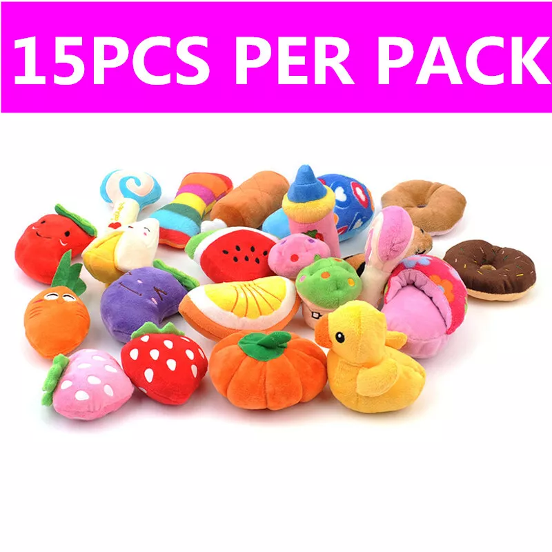 15x Cute Squeaky Dog Toys For Small