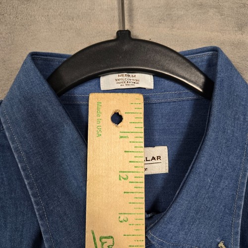 Camisa Peter Millar Hombre Azul Medio Ligera Cambray Botón Cuello L/S - Imagen 4 de 9