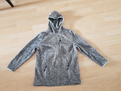 Mega  Damenjacke Jacke Langarm Kapuze Gr L EDGE Farbe hellgrau neu
