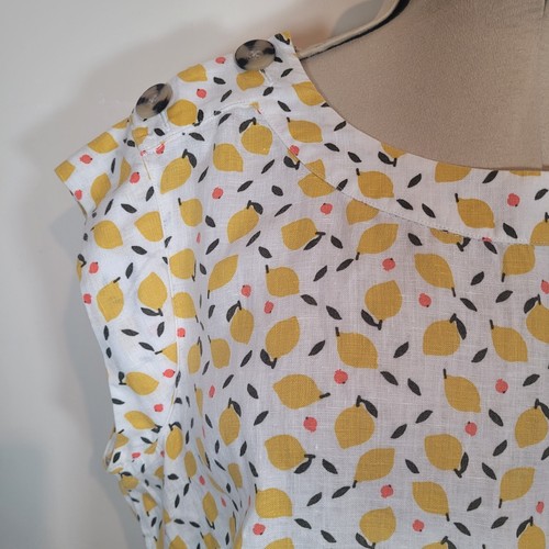 Boden Womens Lemon Pattern Sleeveless Top Linen Size 18 R - Picture 3 of 6