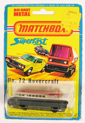 MINT MATCHBOX 72 ON UNOPENED US CARD SRN6 HOVERCRAFT SUPERFAST LESNEY ENG BOS