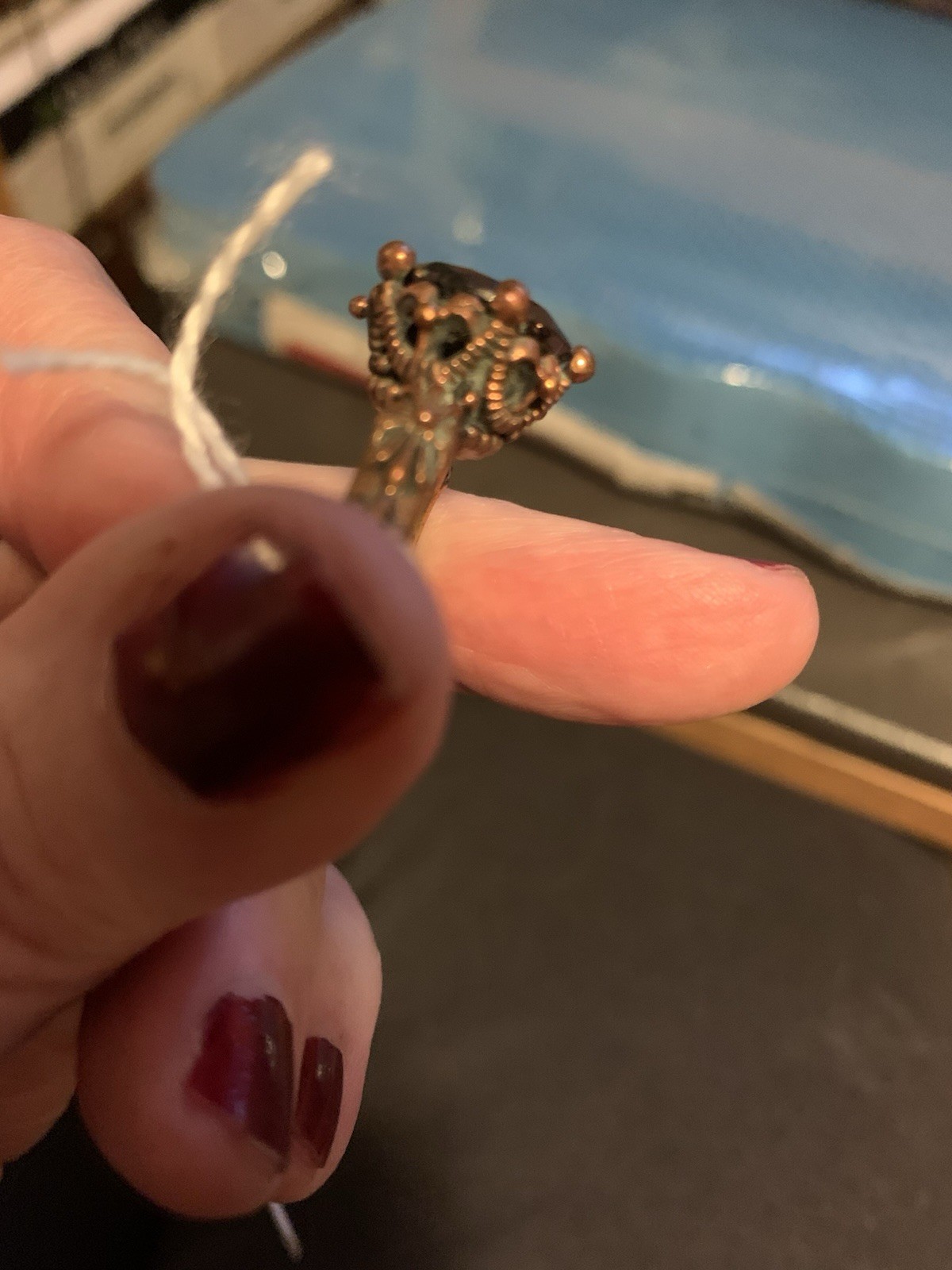 Copper Black Onyx Statement Ring Sale Price - image 2