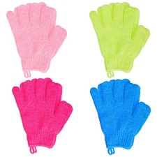 4 Pairs Bath Exfoliating Gloves Scrub, 1 Count Pack of 8 , Multicolor C