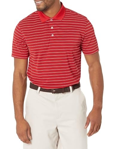 Golf Poloshirt Herren XL Rot/Weiß Slim Fit Schnelltrocknend Amazon Essentials-image