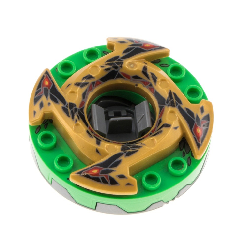 1X Lego Ninjago Spinner Flat 6X6X1 Green Ring Gold 9579 4654050 BB0549C05PB01