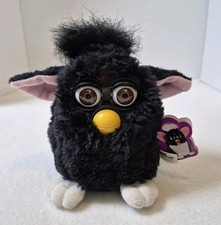 1998 Furby All Black Brown Eyes Tested And Working W/ Tags