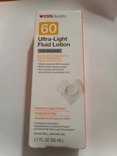 Cvs Health 60 Ultra-Light Facial Sunscreen Fluid Water, Exp:01/27 
