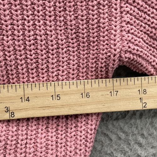 Zara Cropped Sweater Women's 8-9 Pink Boxy Preppy Coastal 90's Chunky Knit Y2k - Picture 5 of 10
