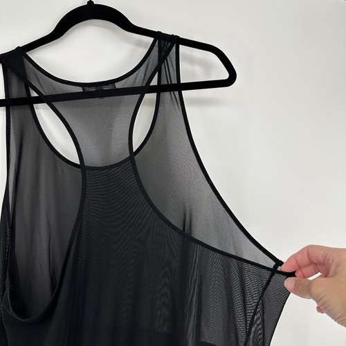 Good American schwarzes Semi Mesh Racerback Tanktop Damen Übergröße 2XL - Bild 2 von 4