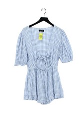 Urban Outfitters Women's Playsuit M Blue Checkered 100 Viscose Playsuit