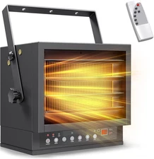 7500W Electric Garage Heater with Remote, Ceiling Mount Shop Heater, Garage Spac