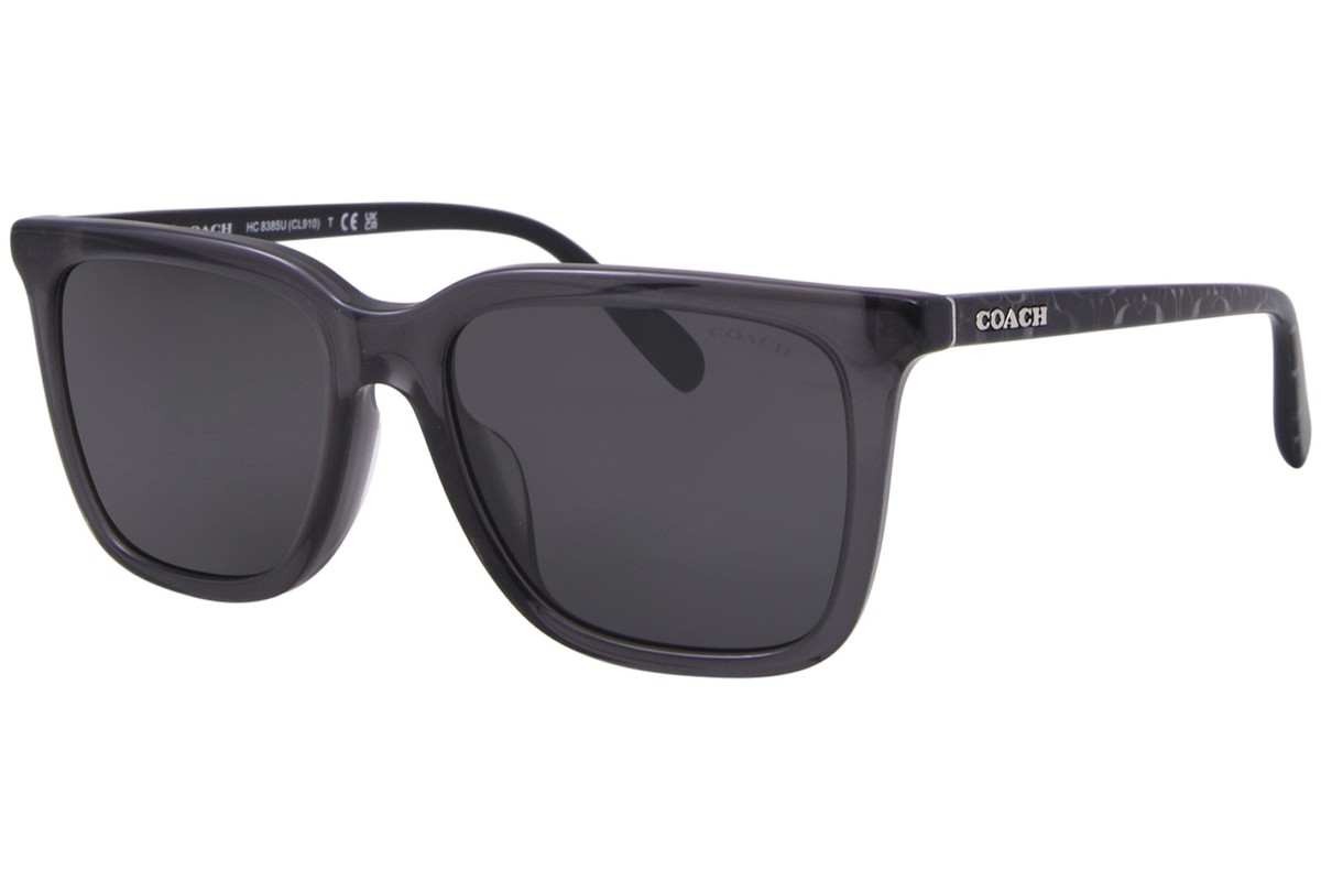 Coach CL910 HC8385U 579387 Sunglasses Men's Transparent Grey/Solid