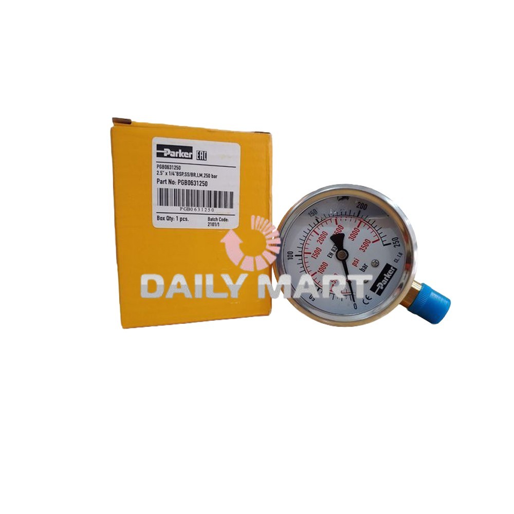 New In Box PARKER PGB.0631.250 Pressure Gauge