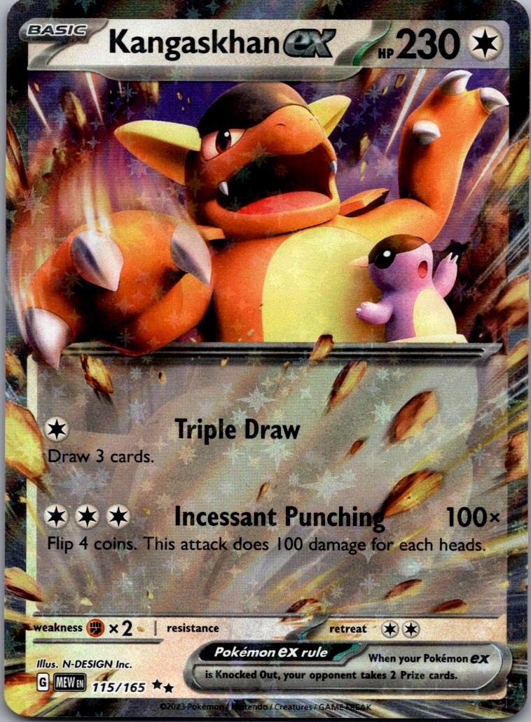 Kangaskhan ex 115/165 Double Rare 151 Pokemon Holo Near Mint