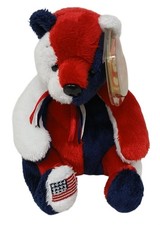 Ty Beanie Baby Patriot Bear Red White Blue USA Flag Plush 2000 Collectible