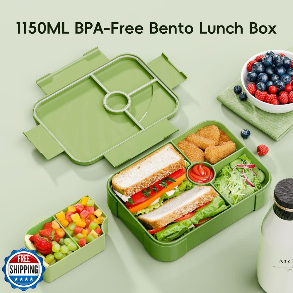 Leakproof Kids Bento Lunch Box with 6 Compartments by Winproper