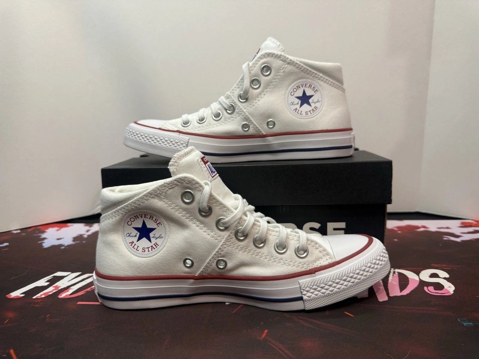 Sneaker Converse Chuck Taylor Madison Mid bianche nuove con scatola taglia 6 5 donna atletica
