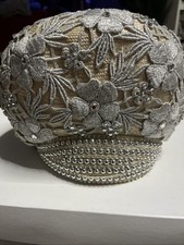 Vintage Jack McConnell Silver Lace Rhinestones Chrome Beads Decor Slope Design