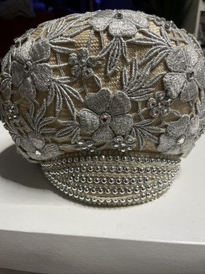 Vintage Jack McConnell Silver Lace Rhinestones & Chrome Beads Decor Slope Design