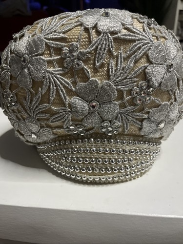 Vintage Jack McConnell Silver Lace Rhinestones & Chrome Beads Decor Slope Design