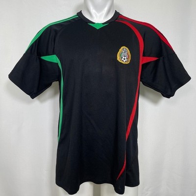 VTG Mexico National Team FMF Crest Black Soccer Jersey Men's LARGE
