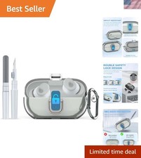 Secure Lock Clear Case for Beats Solo Buds - Shockproof  Cleaning Kit Included