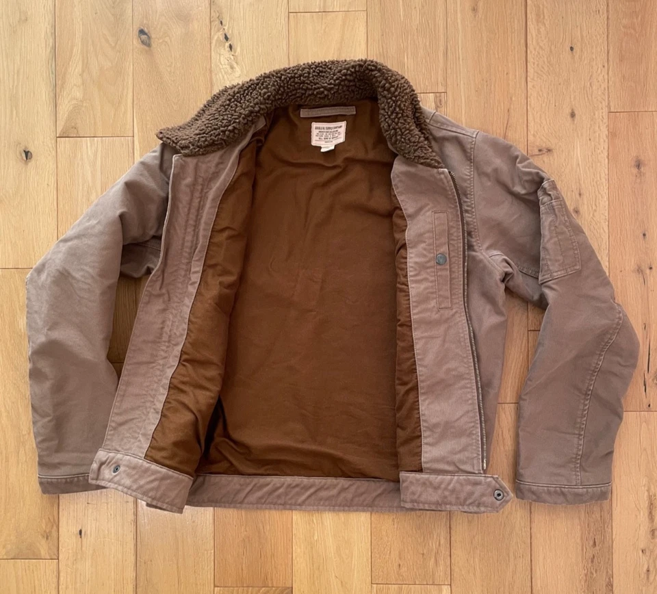 RRL Jungle Cloth Fleece Collar Bomber Flight Jacket Size Small - Image 3 of 4