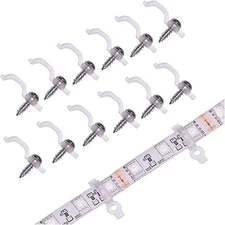100 Pack Strip Light Mounting BracketTransparent Fixing Clips for 10mm Wide I...