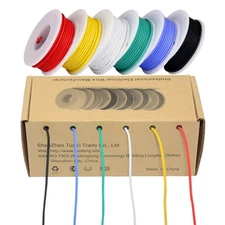 22AWG Hookup Wire Set Solid Core 6 Colors 30ft Electronic Breadboard Arduino DIY