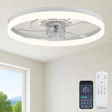 23.6'' Ceiling Fan with Light, Upgraded Low Profile Fan, Flush Mount Ceiling Fan