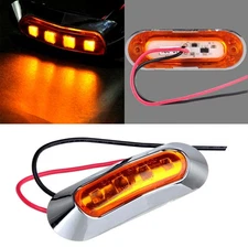 1pc 4 LED Clearance Side Marker Lights Amber For Truck Car Trailer Pickup 12-24V
