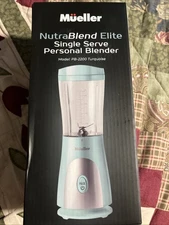 Mueller NutraBlend Elite Personal Blender Shakes Smoothies 15oz Travel Turquoise