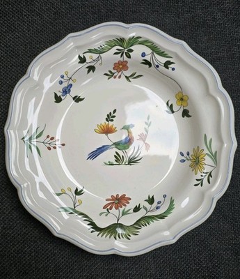 Original GIEN France ''Oiseaux De Paradis'' Teller Paradiesvogel Blumen 29cm NEU