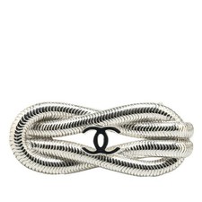 Chanel Coco Mark Vintage Brooch Women Silver One Size