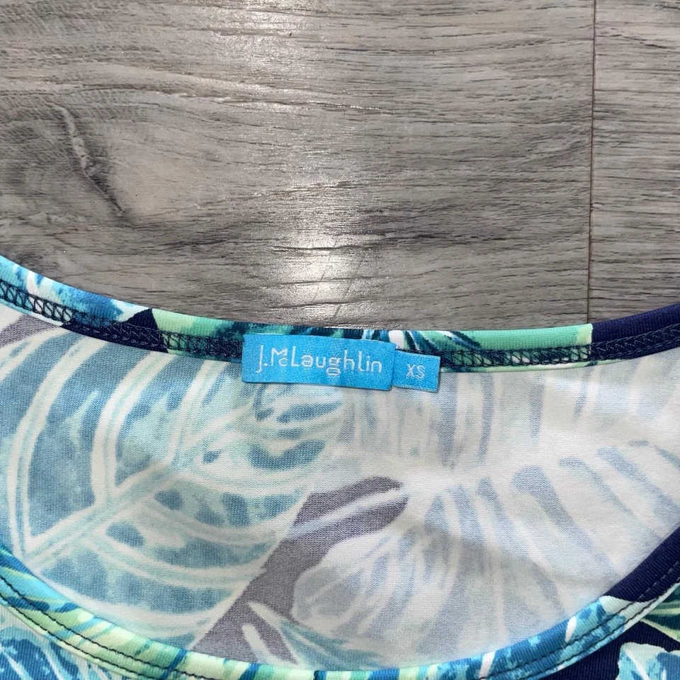 Vestido J McLaughlin Mujer XS Elora Catalina Tela Corbata Imitación Envoltura Manga Corta Hoja Foto 4 de 4