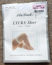 Vintage Nice Touch Lycra Sheer Stocking Stay Up Band White Size A
