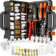 Automotive Wire Connectors Crimp Tool Kit, Crimper for 24-14 AWG Non-Insulate...