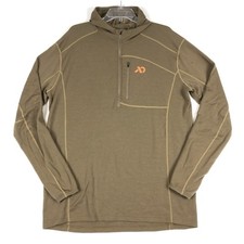 First Lite Kiln Hoody Men XL Brown 1/2 Zip Merino Wool Midweight 250 Hoodie