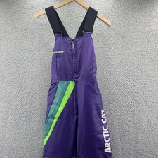 Mono con tirantes vintage Arctic Cat moto de nieve para mujer grande de cuero púrpura YKK 90s