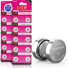 Watch Batteries LiCB 20 Pack SR626SW 377 626 1.5V Button Cell Battery