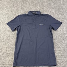 G/FORE Polo Shirt Mens Small Navy Blue Logo Golf Performance Stretch