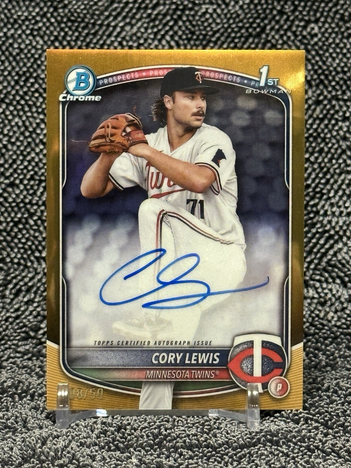 2025 Bowman Chrome Prospects Gold Refractors Cory Lewis 1st ROOKIE AUTO 08/50