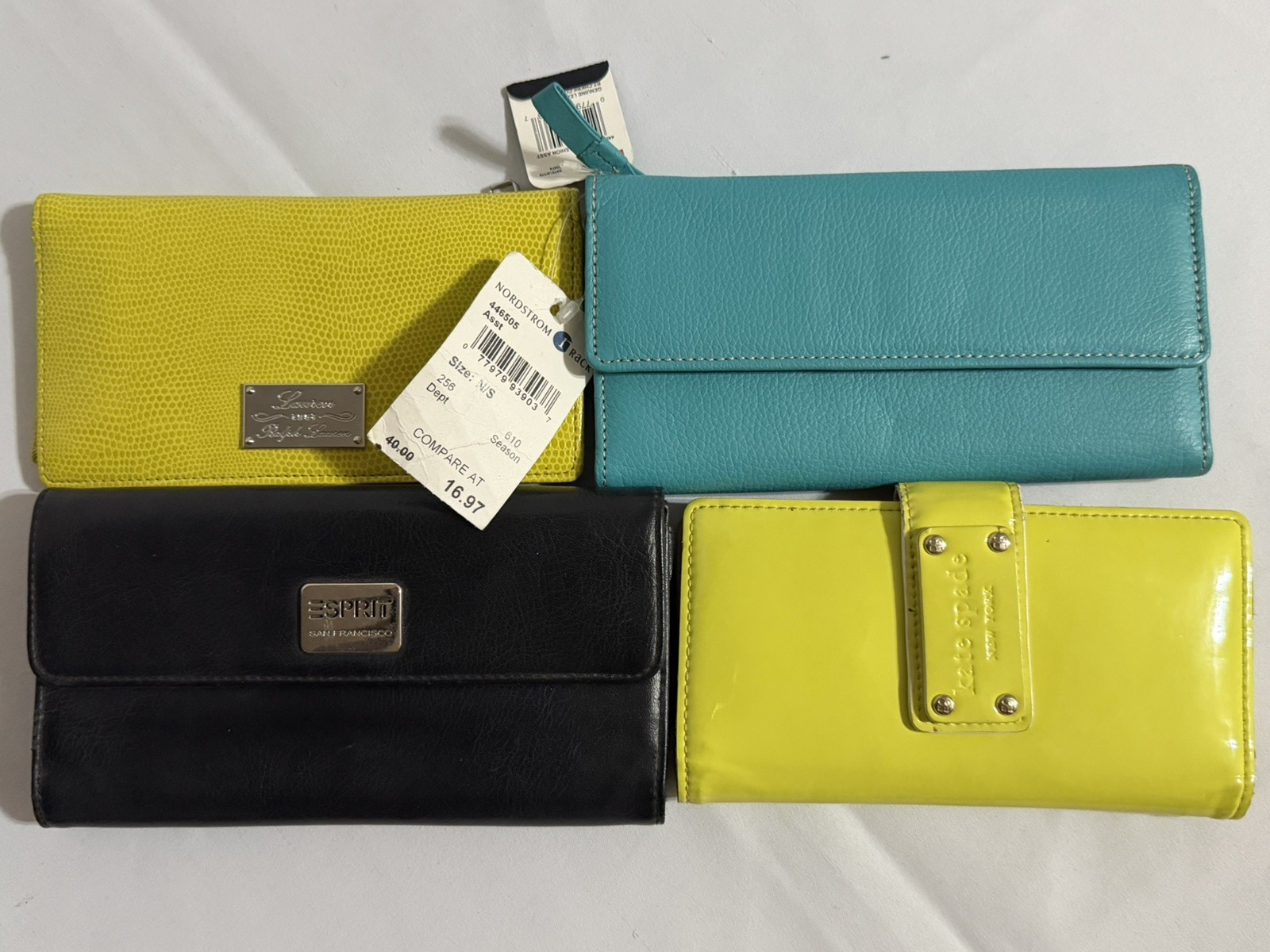 Lot of 4 Women Wallet Vintage Esprit Ralph Lauren Kate Spade Mundi Blue Leather