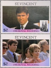St Vincent #SG1011av MNH 1986 Royal Wedding Andrew York Nancy Reagan [959v]