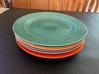 Set of 6 1940's Vintage Fiestaware  Harlequin 9” Plates Fiesta HLC