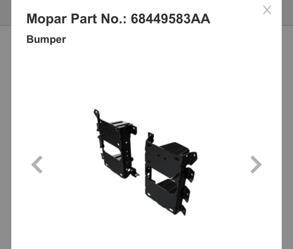 RAM 2500 3500 2019-2024 KIT DE SOPORTE DE PARACHOQUES DELANTERO NUEVO GENUINO MOPAR 68449583AB Foto 4 de 4